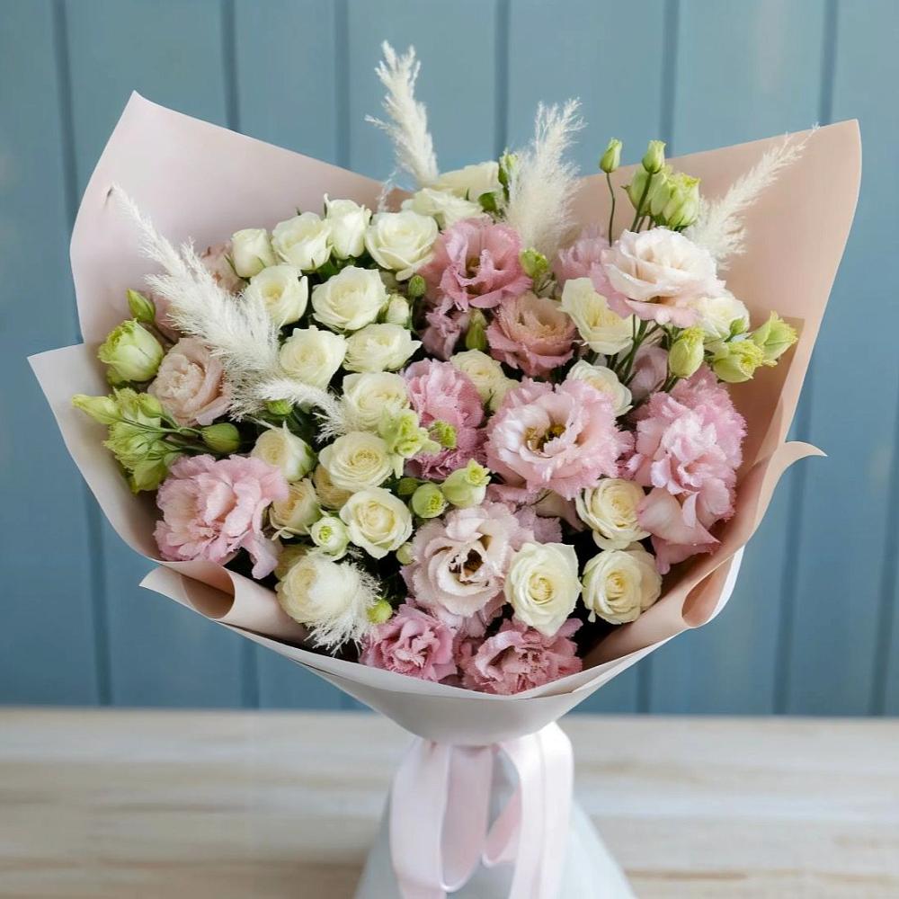 Букет цветов из: Альстромерии и Розы в Лесные Поляны