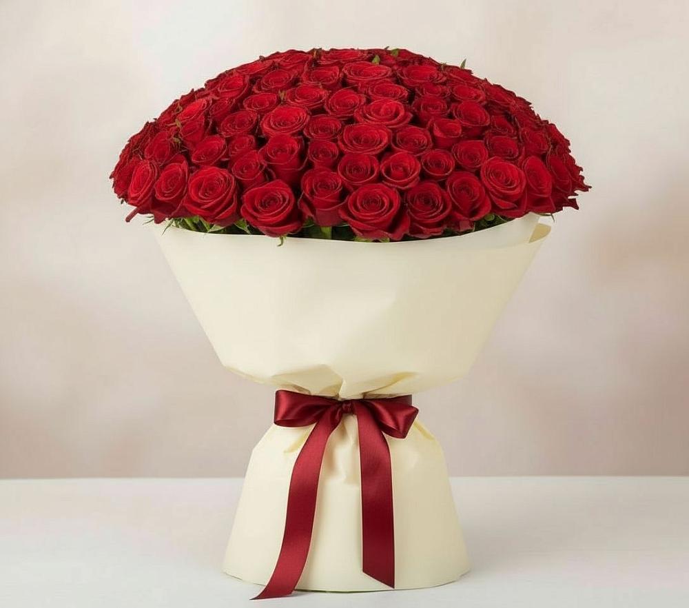 Букет 101 Красная роза Милано в Лесные Поляны