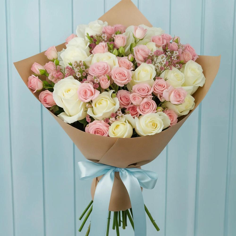 Букет цветов из: Розы в Лесные Поляны