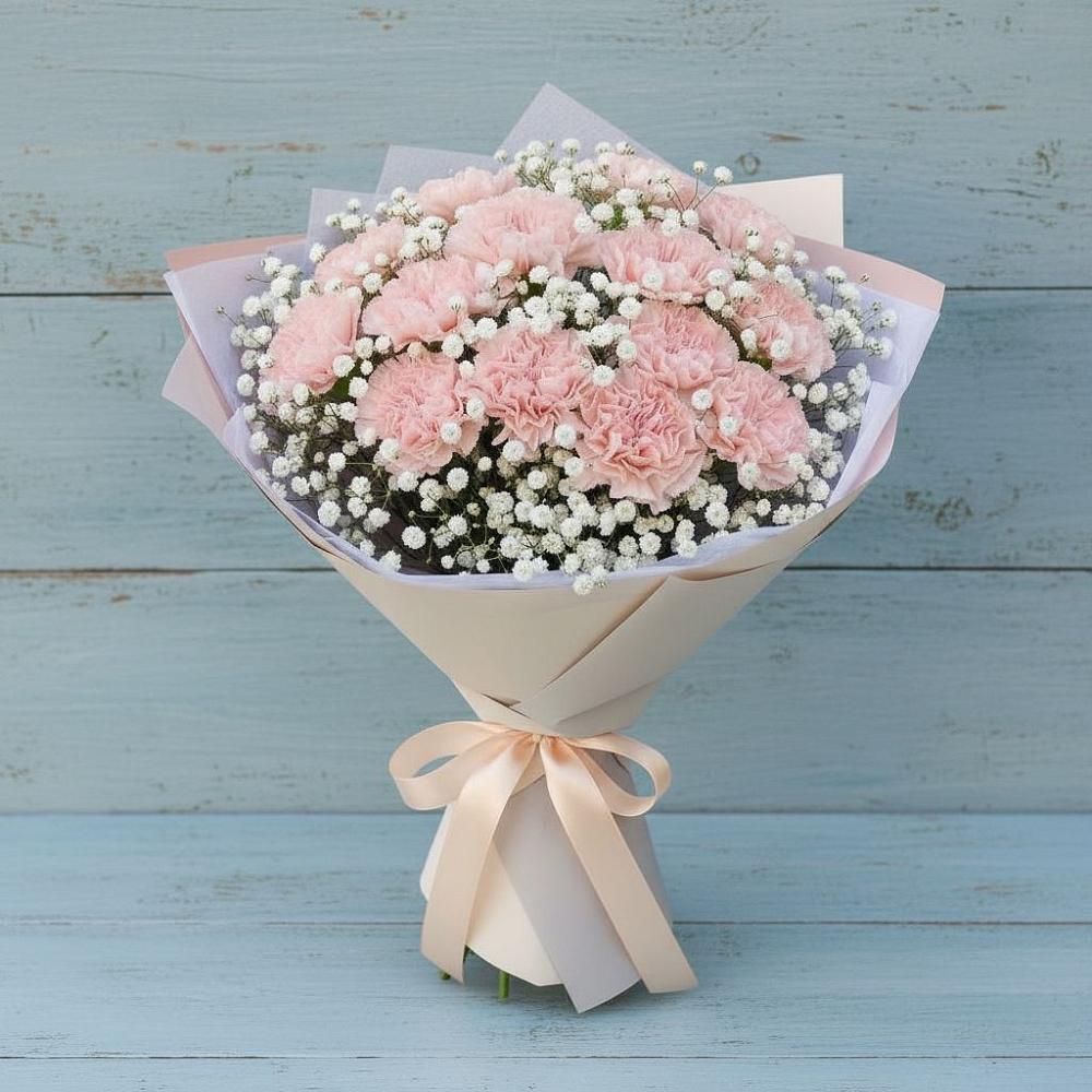 Букет цветов из: Гвоздики в Лесные Поляны