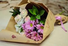 Букет цветов из:  Розы и Хризантемы #REPLACE_PRED# Лесные Поляны