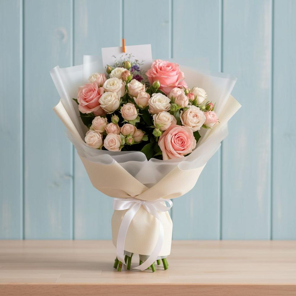 Букет цветов из: Розы в Лесные Поляны