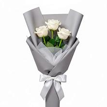 Букет 3 белые розы #REPLACE_PRED# Лесные Поляны