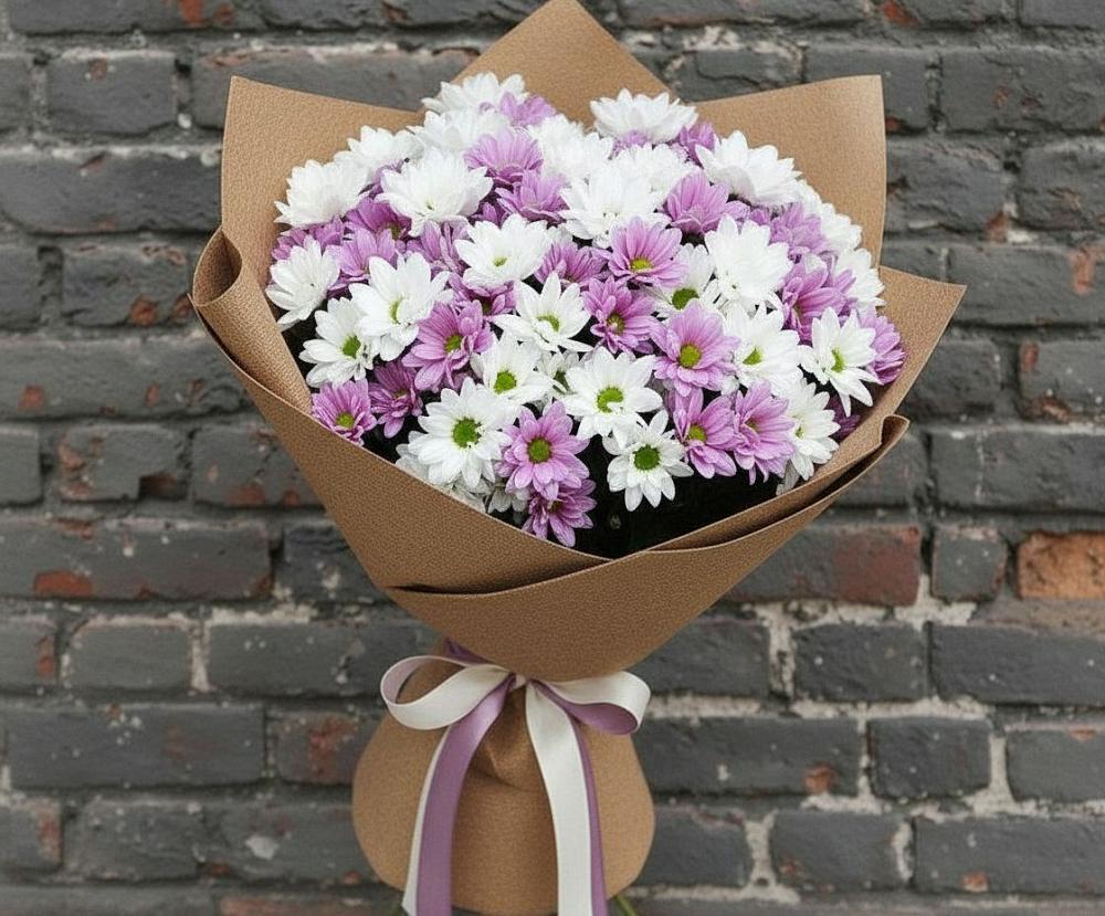 Букет цветов из: Хризантемы в Лесные Поляны