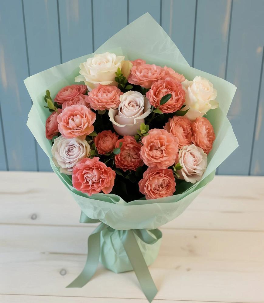 Букет цветов из: Розы в Лесные Поляны