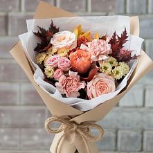 Букет цветов из:  Гвоздики, Хризантемы и Розы в Лесные Поляны