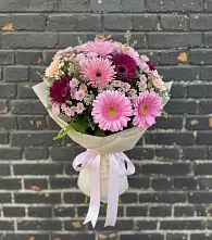 Букет цветов из:  Герберы и Хризантемы в Лесные Поляны