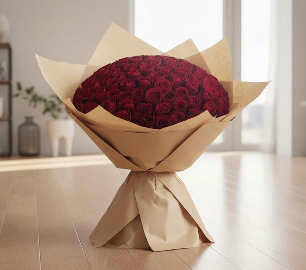 Букет 101 Красная роза в Лесные Поляны