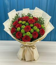 Букет цветов из:  Розы и Хризантемы в Лесные Поляны