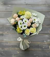 Букет цветов из:  Альстромерии, Розы и Хризантемы в Лесные Поляны