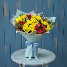 Букет цветов из:  Альстромерии и Хризантемы #REPLACE_PRED# Лесные Поляны