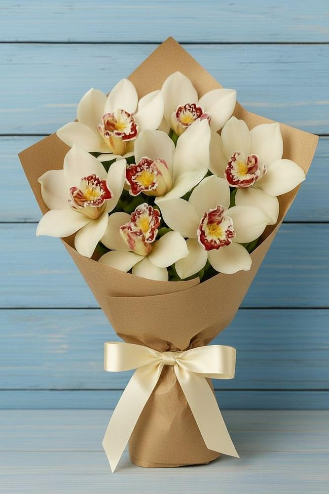 Букет цветов из: Орхидеи и Розы в Лесные Поляны