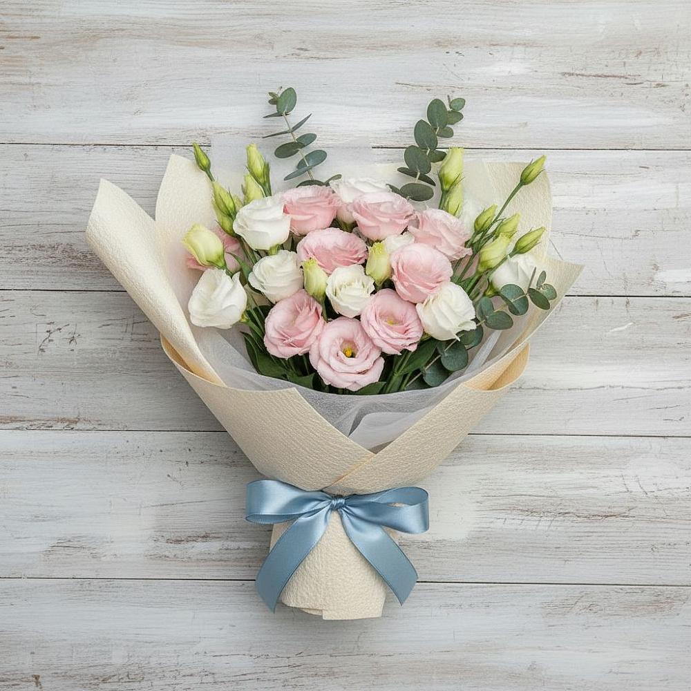 Букет цветов из: Лизиантусы в Лесные Поляны